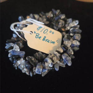 Natural Stone Mixed Blue "Be Brave" Bracelet