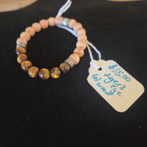 Tiger's Eye & Wood Bracelet